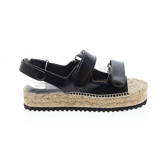 Reformation Black Platform Sandals Size 8 - Picture 1 of 5